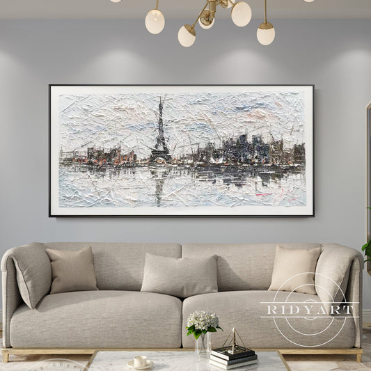 Eiffel Tower cityscape painting