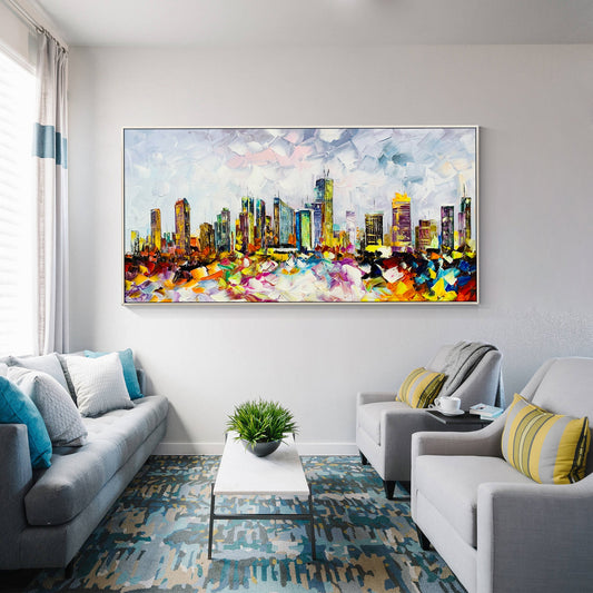 Philadelphia skyline  oil painting