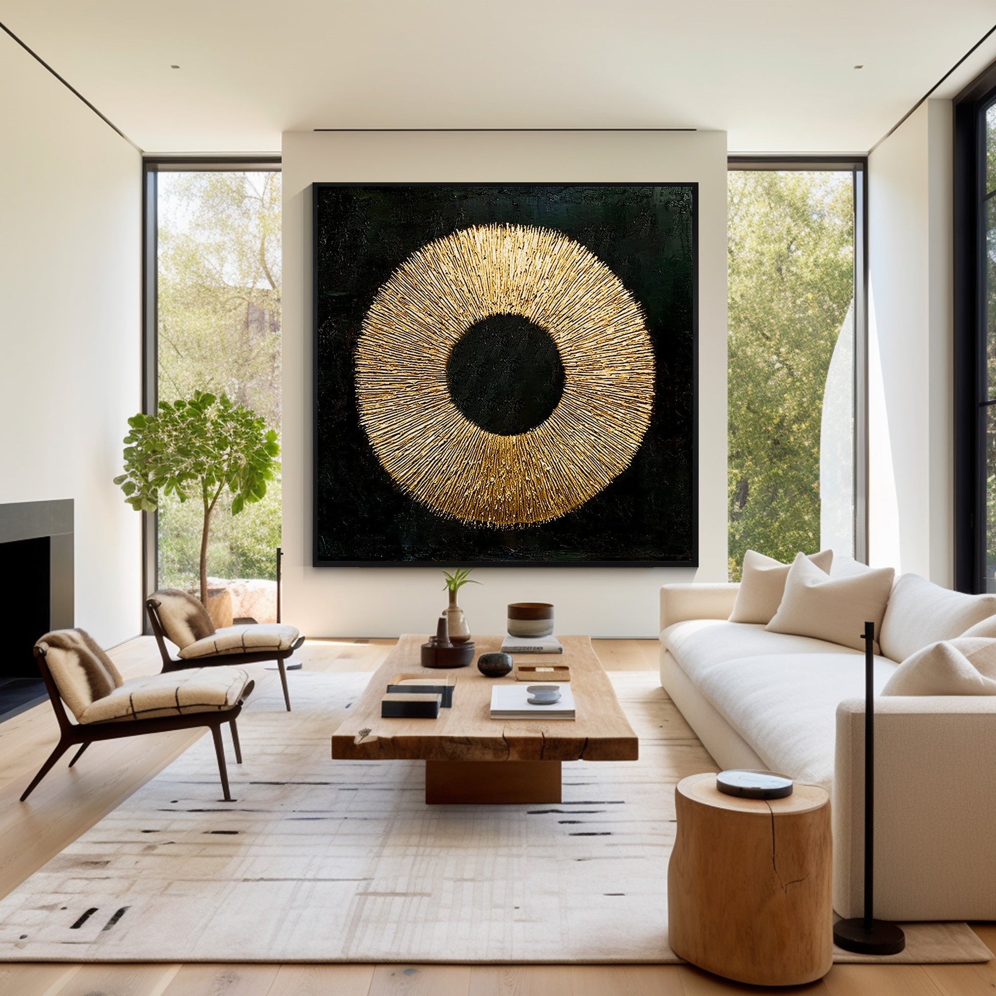 Black Gold Abstract wall art_7art0722