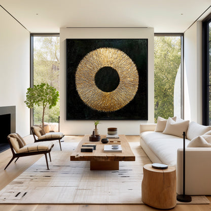 Black Gold Abstract wall art_7art0722