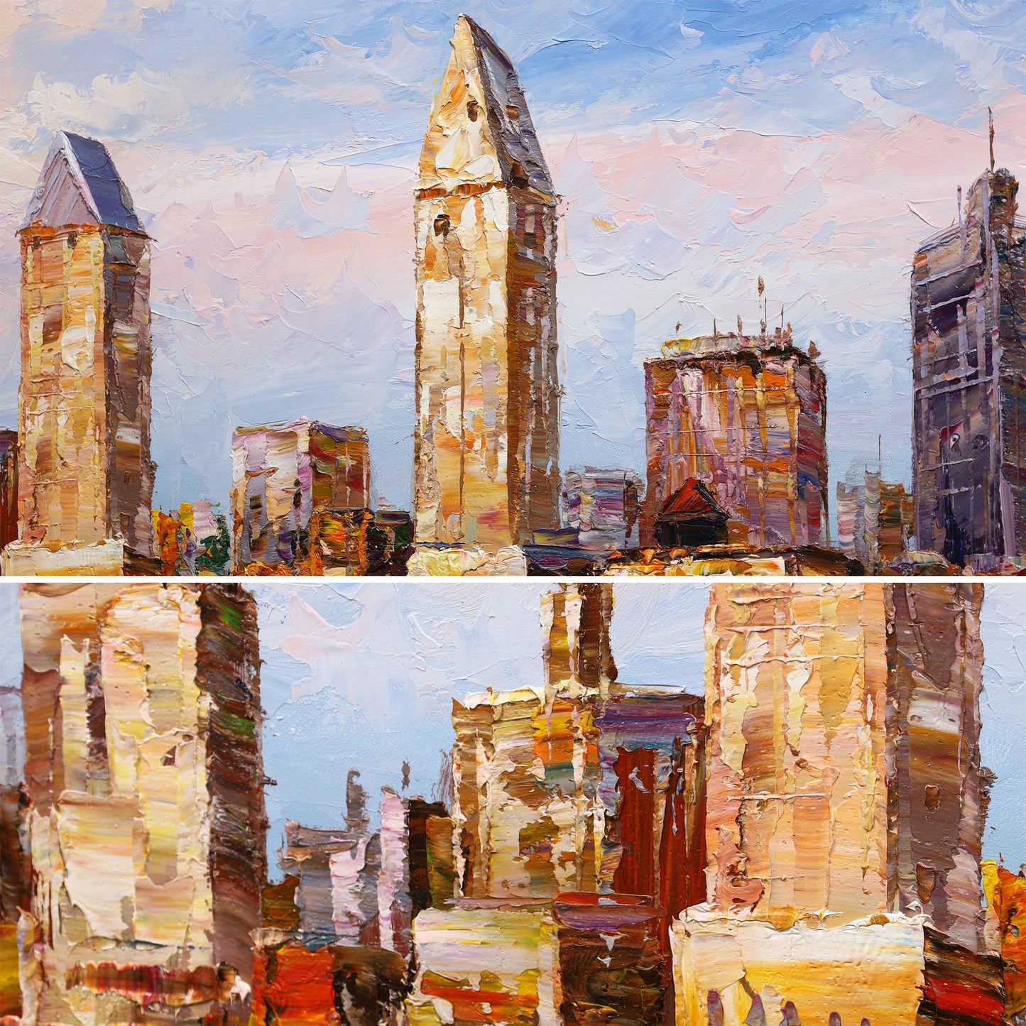 San Diego California city oil painting