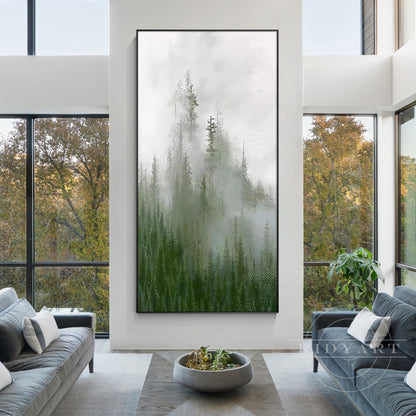 Foggy forest wall art