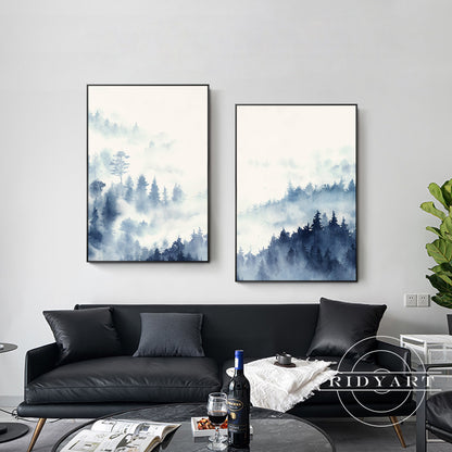 Foggy forest wall art