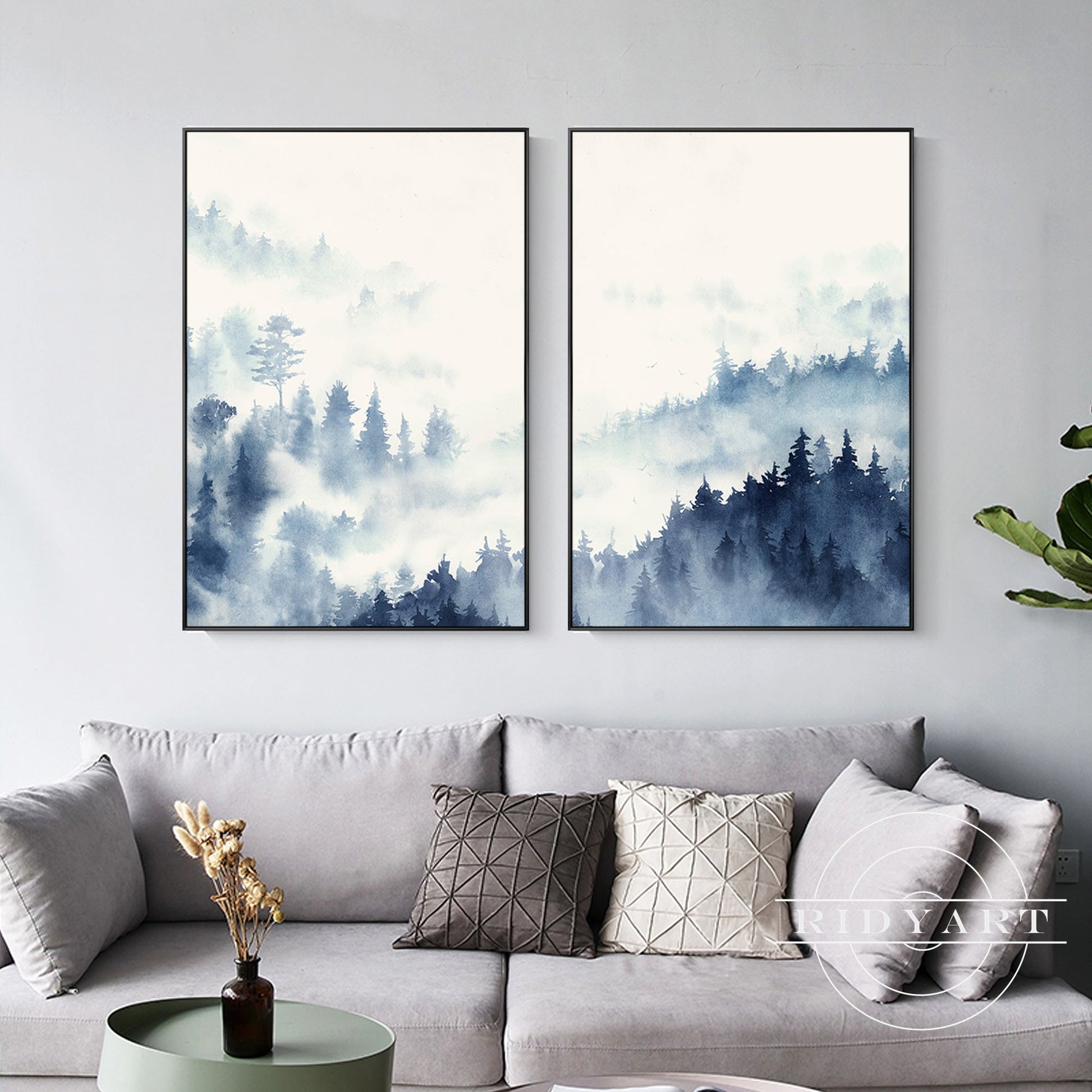 Foggy forest wall art