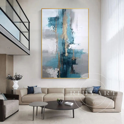Teal Abstract painting #BA585