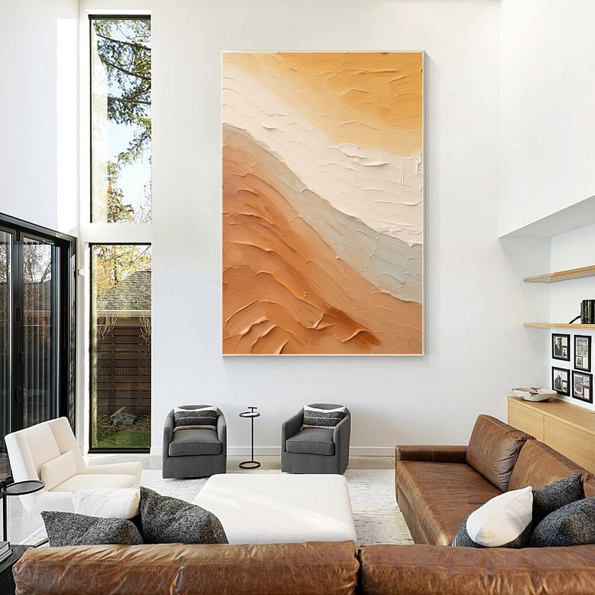 Earth Tone Ocean Abstract 3D Textured Wall Art