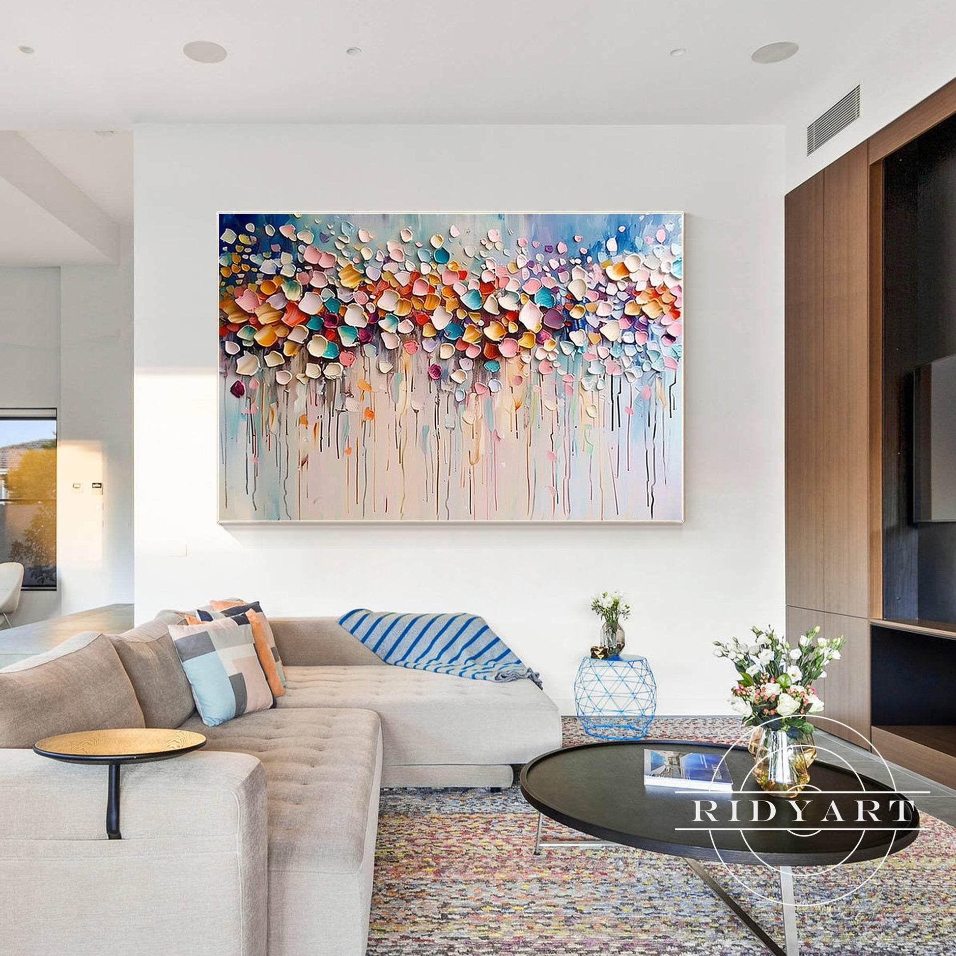 Colorful 3D Textured Wildflower Abstract Flowers Painting