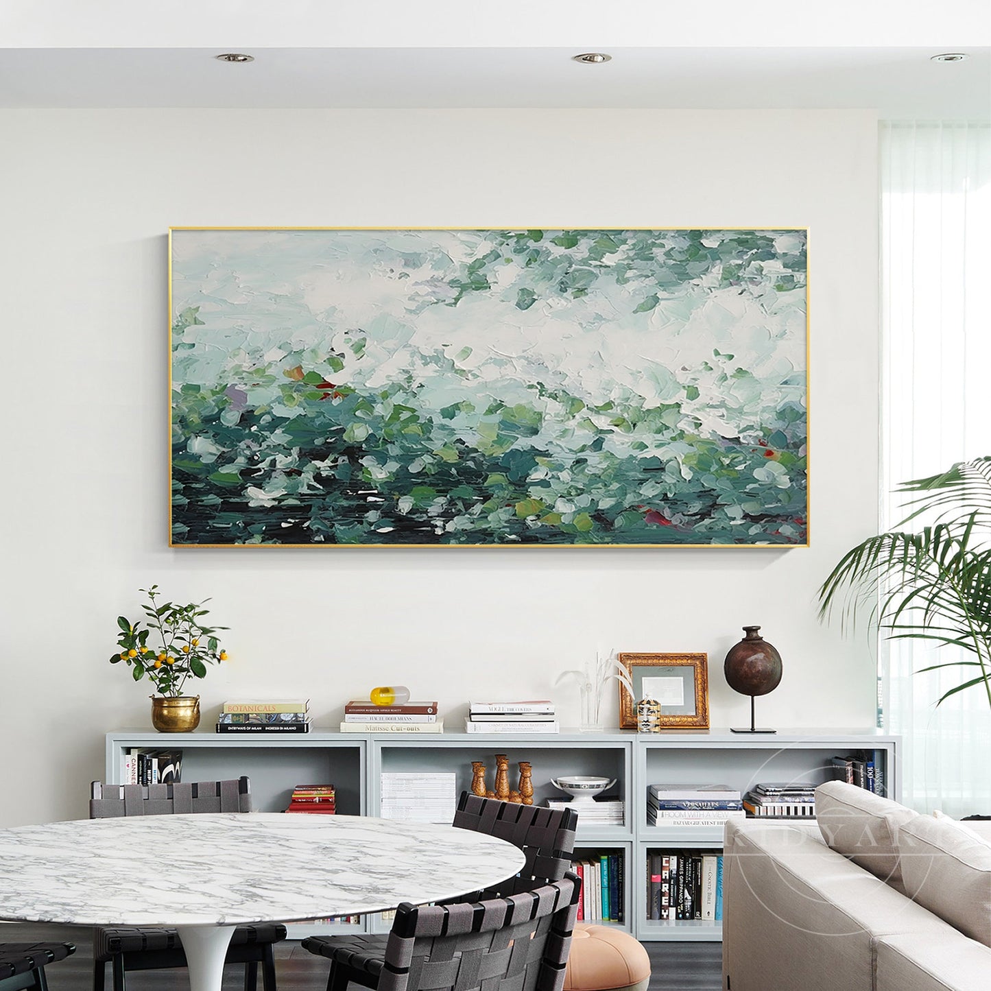 Emerald green Abstract wall art