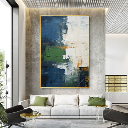 Navy blue Green Art