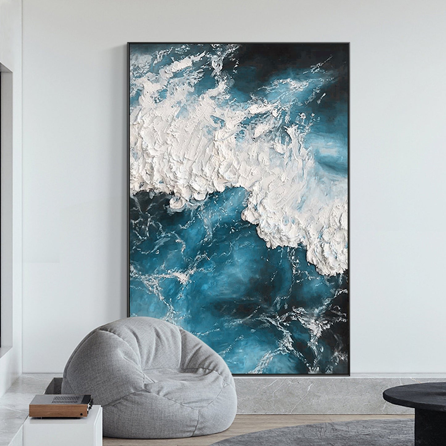 Navy Blue Ocean Art