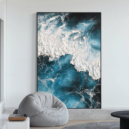 Navy Blue Ocean Art