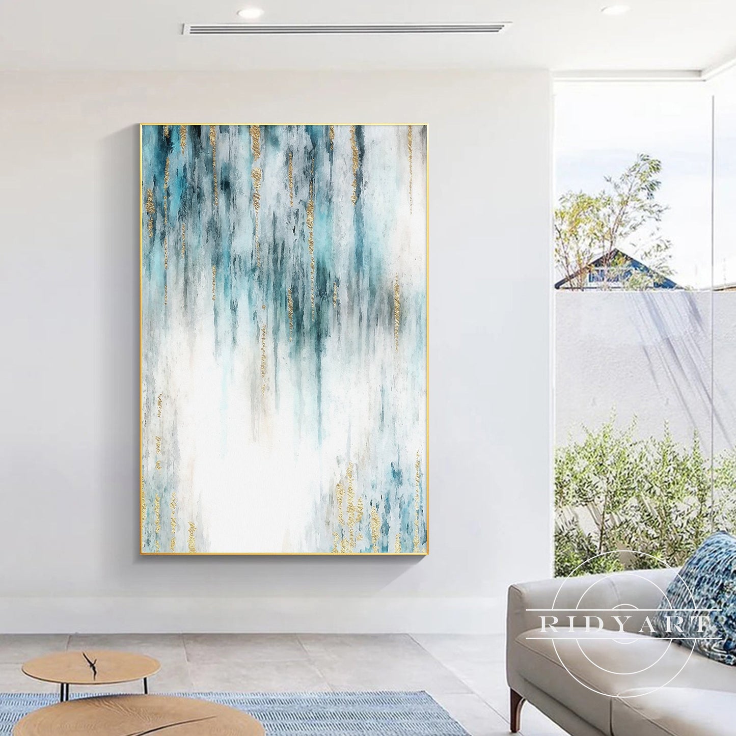 Teal and Gold wall art