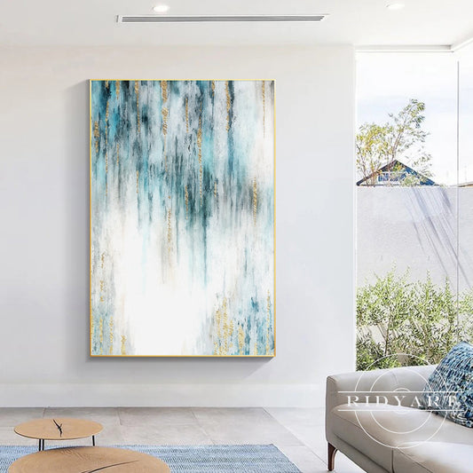 Teal and Gold wall art