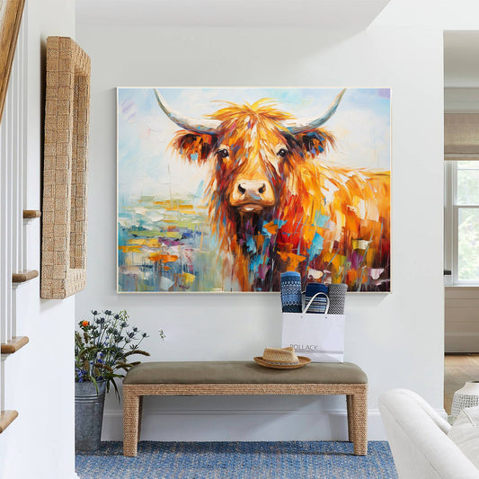 Bright Colorful Yak Texture Painting