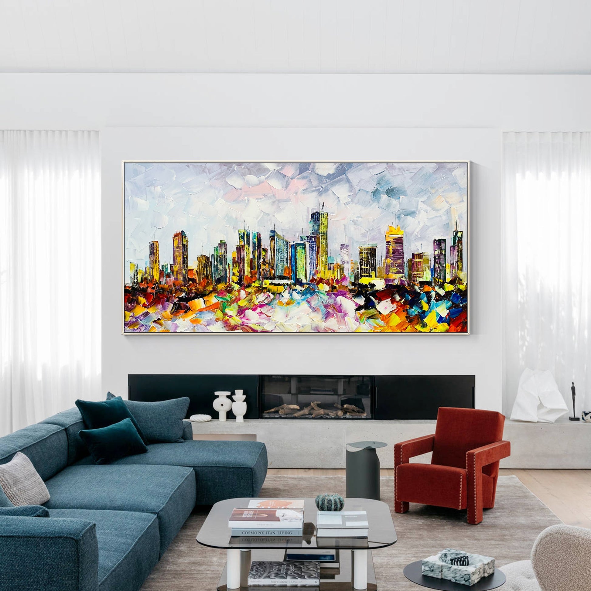 Philadelphia skyline  oil painting