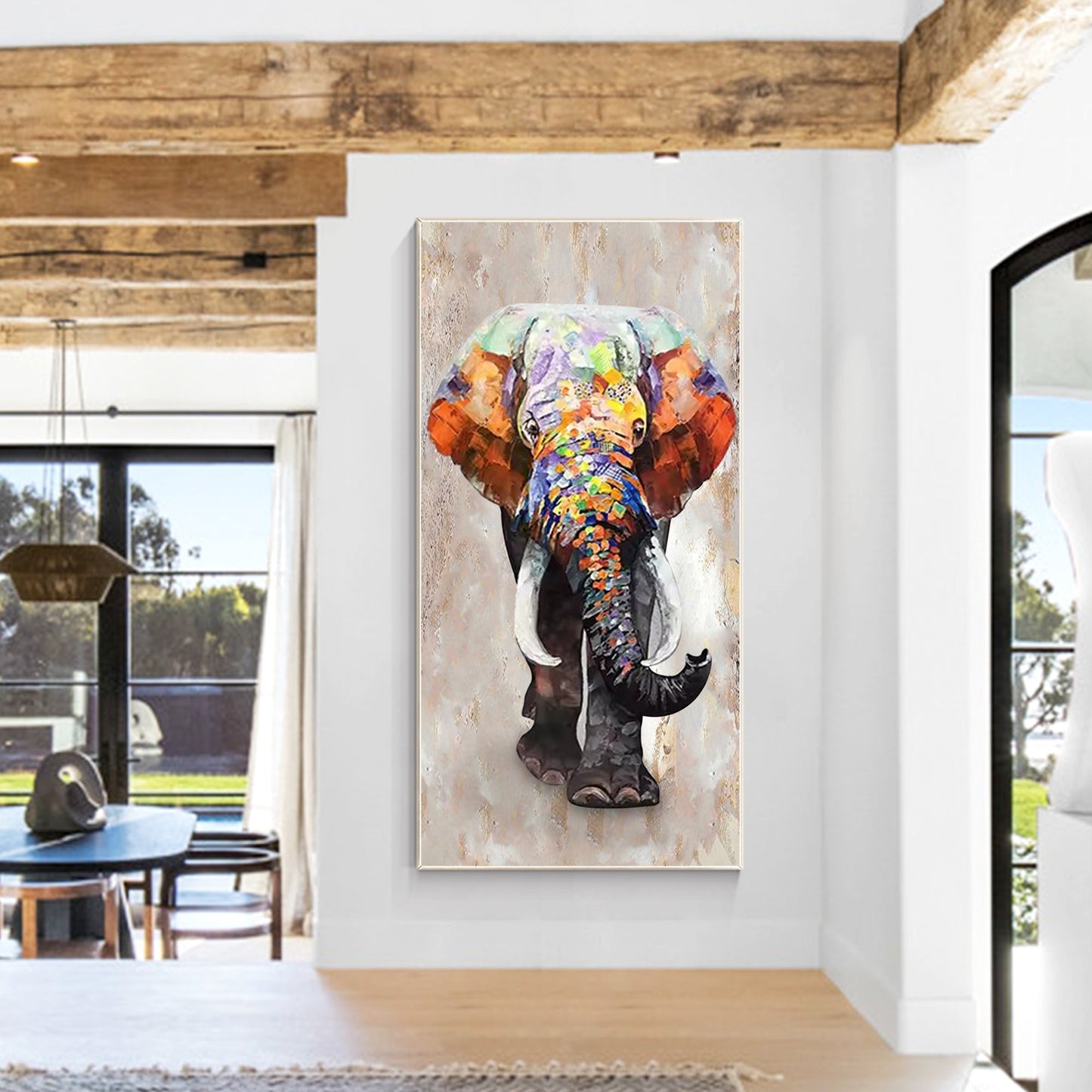 Luxury Wildlife Oil Painting Large Vertical Art