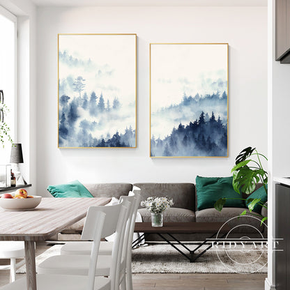 Foggy forest wall art