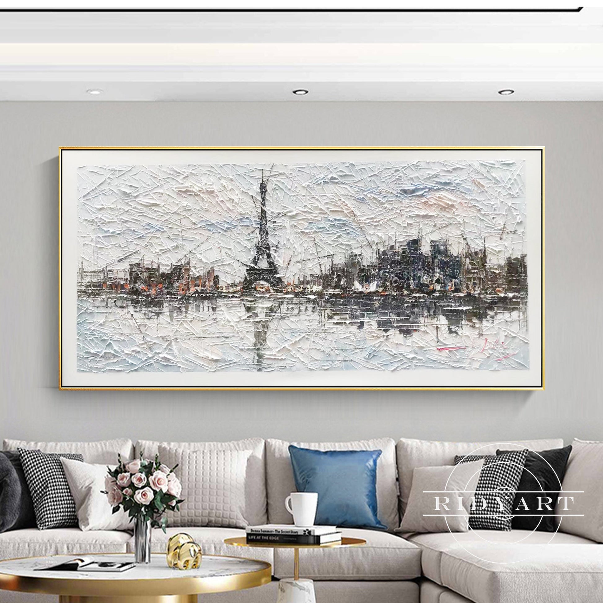 Eiffel Tower cityscape painting